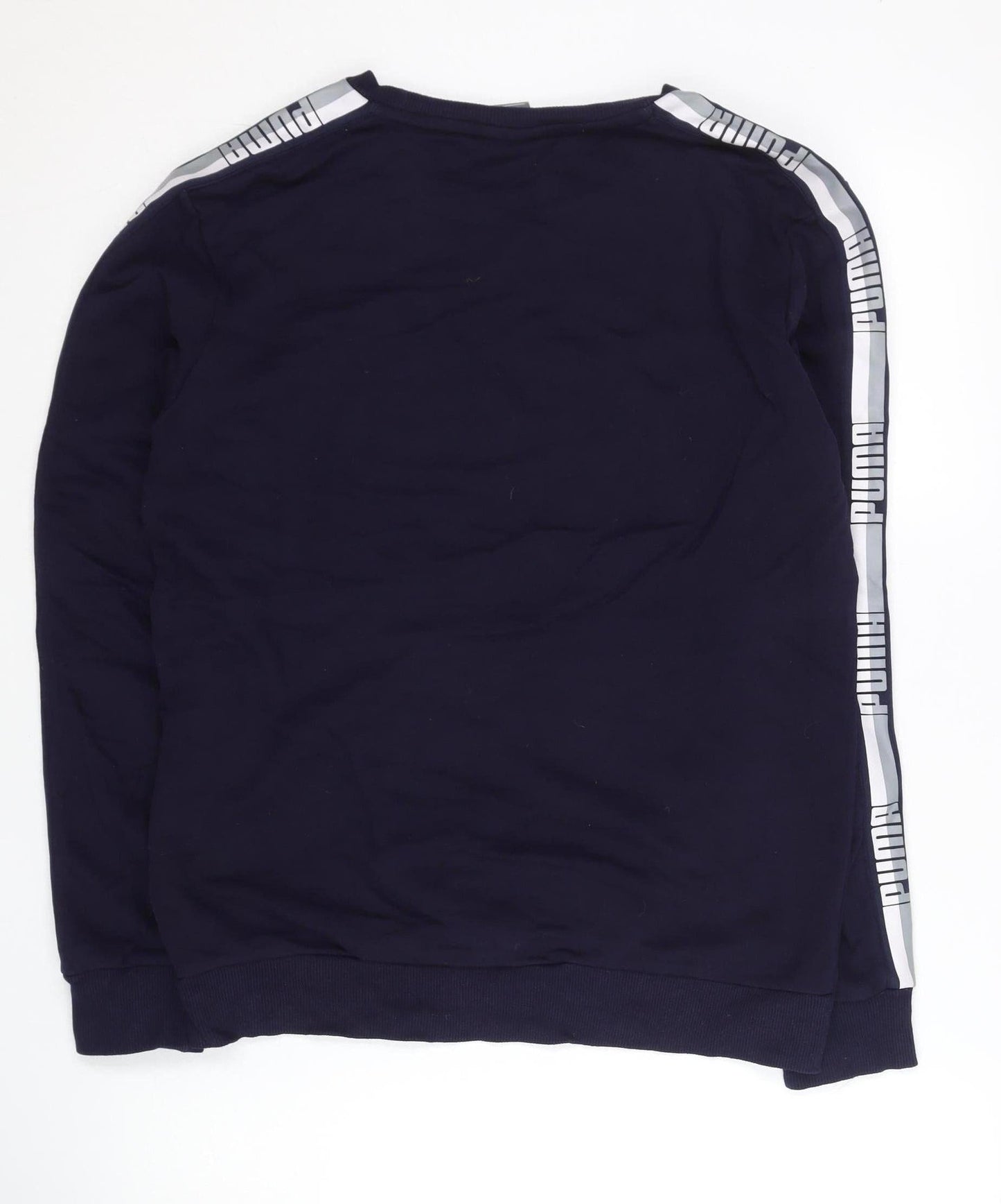 Puma Men’s Navy Blue Sweatshirt S Crew Neck Short Sleeve Pullover Logo
