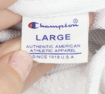 Champion Men’s White Large Pullover Hoodie with Logo