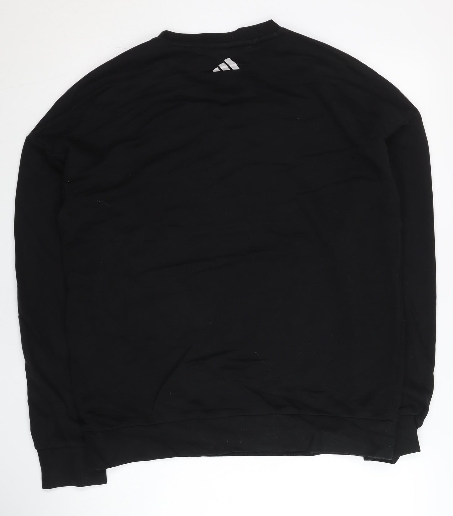 Adidas Mens Black Sweatshirt L Pullover Crew Neck Logo Sports