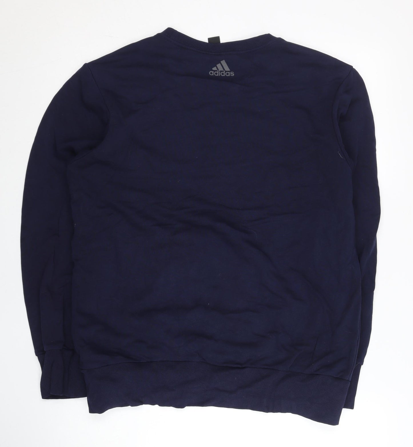 Adidas Mens Blue Medium Pullover Sweatshirt Crew Neck Logo