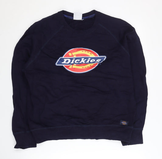 Dickies Unisex Blue XL Pullover Sweatshirt Crew Neck Logo Graphic