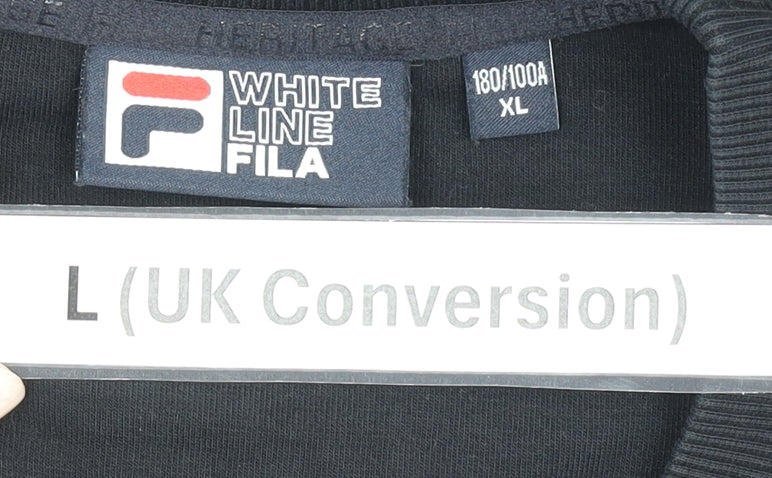 Fila Men’s Black L Pullover Sweatshirt Crew Neck Graphic Logo