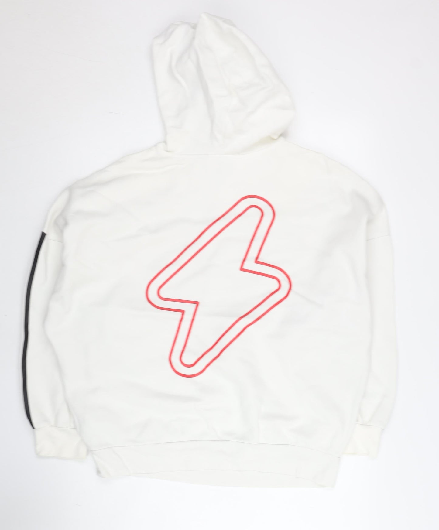 Adidas Neo Womens White XS Pullover Hoodie Graphic Print Cotton Blend