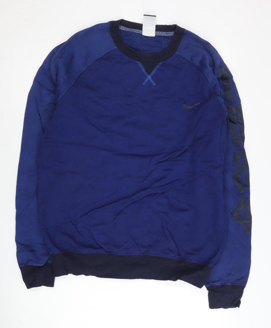 Nike Men’s Blue L Pullover Sweatshirt Crew Neck Long Sleeve Sports