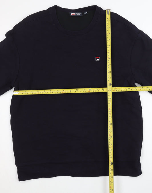 Fila Men’s Blue S Sweatshirt Pullover Logo Crew Neck Long Sleeve