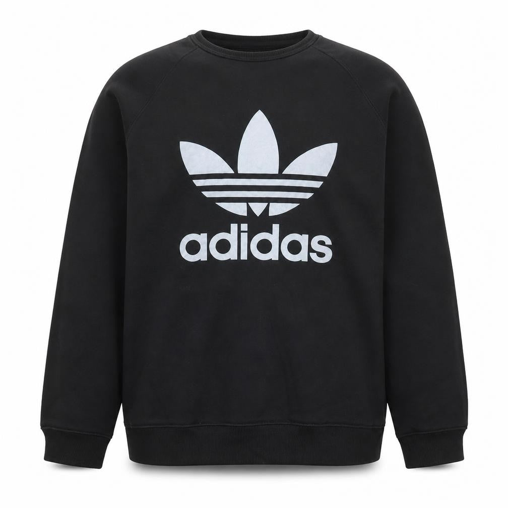 Mens UK L Regular adidas Black Pullover Sweatshirt