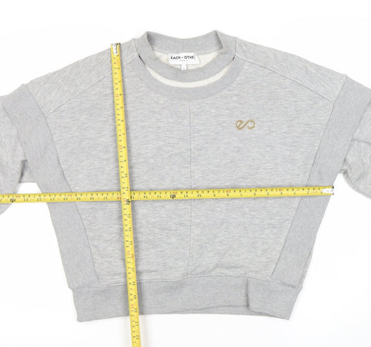 Each x Other Women Grey Small Crew Neck Sweatshirt Logo Detail