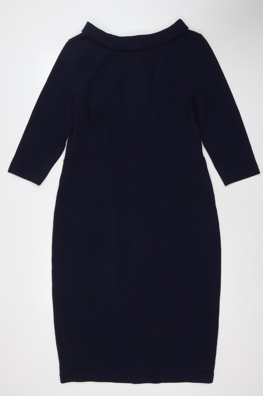 Boden Women’s Blue Bodycon Dress Size 12 Knee Length