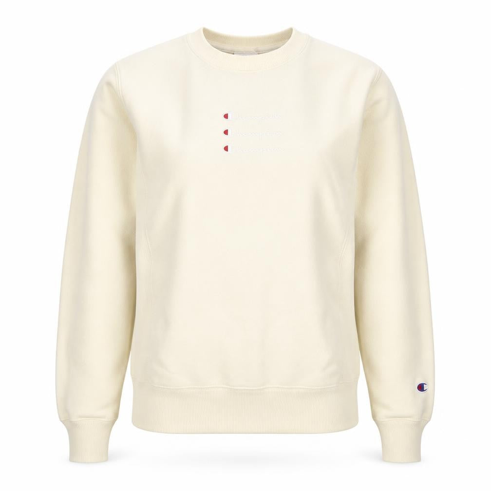 Womens UK XS Regular Champion Ivory Pullover Sweatshirt