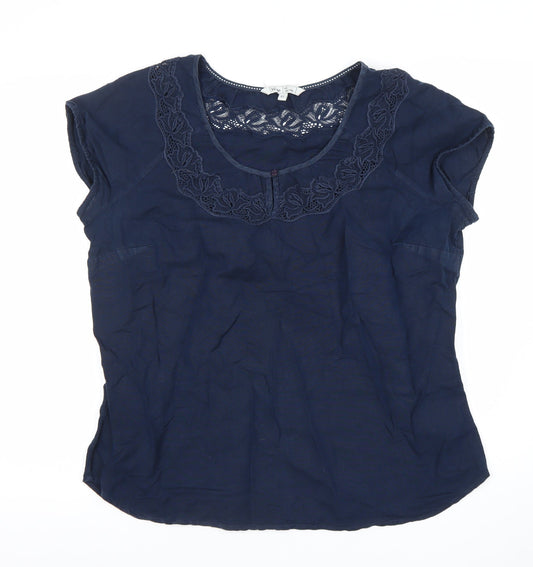 Fat Face Women’s Blue Linen Cotton Tunic Blouse Size 18