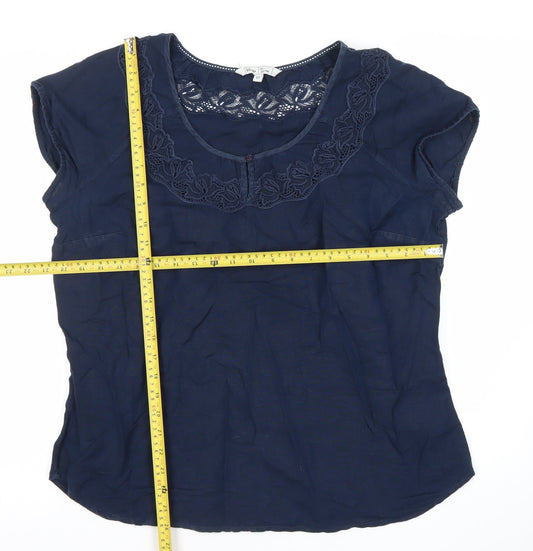 Fat Face Women’s Blue Linen Cotton Tunic Blouse Size 18