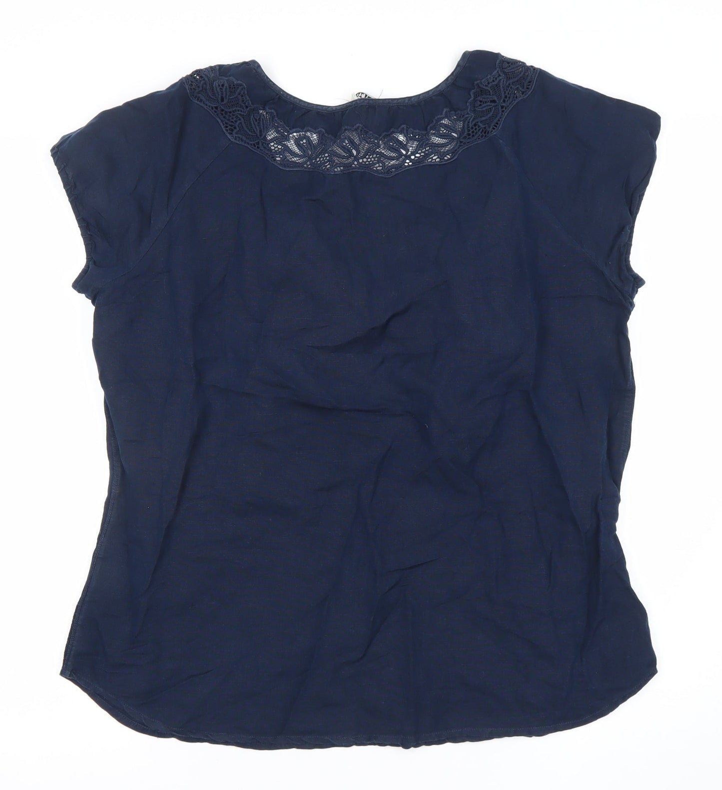 Fat Face Women’s Blue Linen Cotton Tunic Blouse Size 18