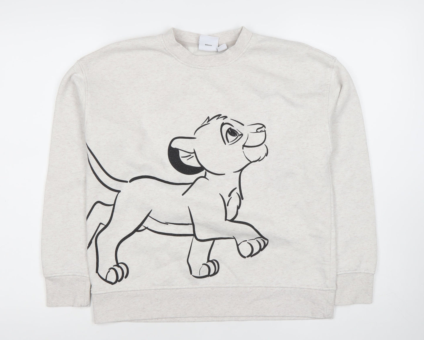 Disney Women Beige XS Pullover Sweatshirt Lion King Simba Graphic