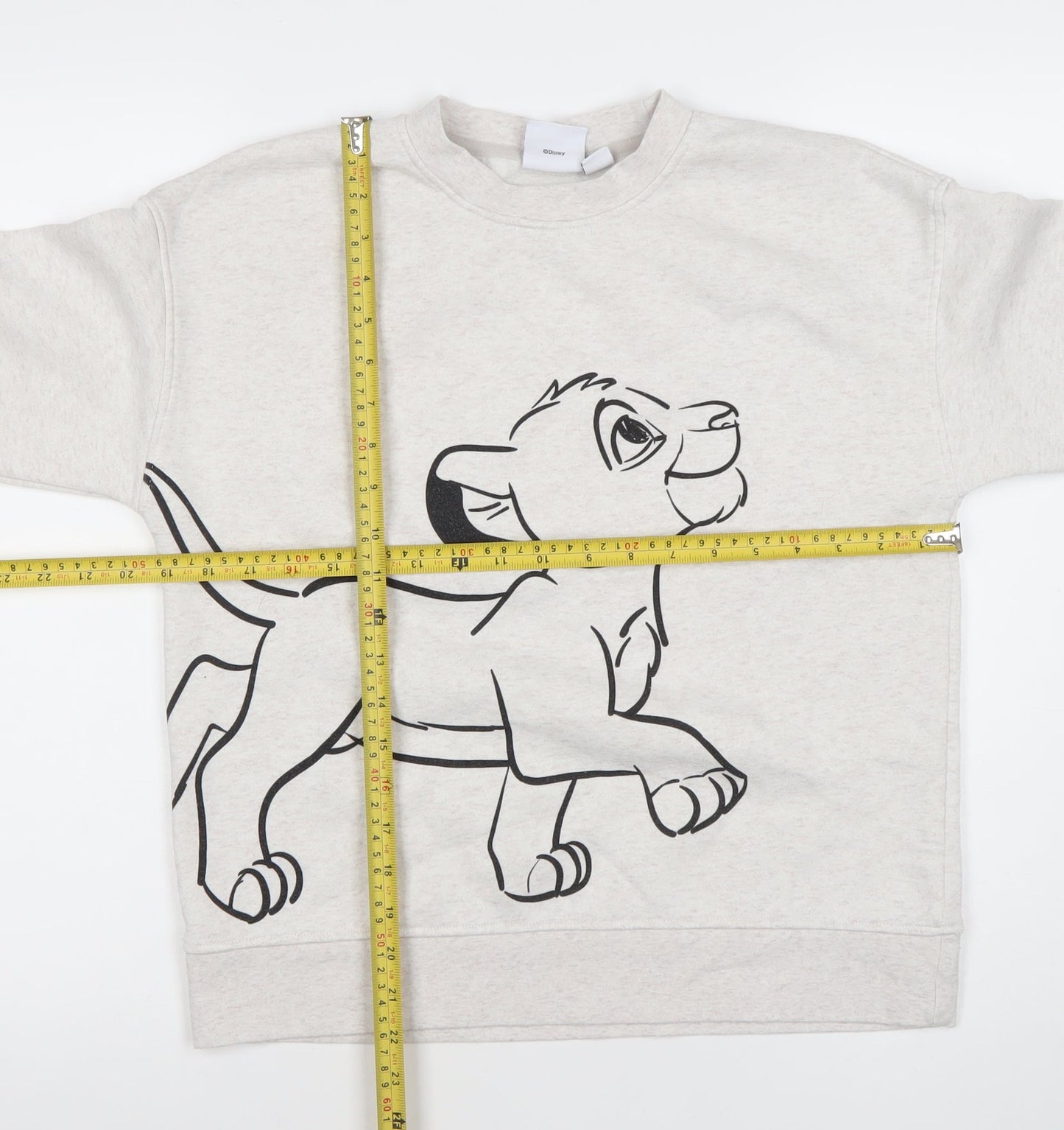 Disney Women Beige XS Pullover Sweatshirt Lion King Simba Graphic