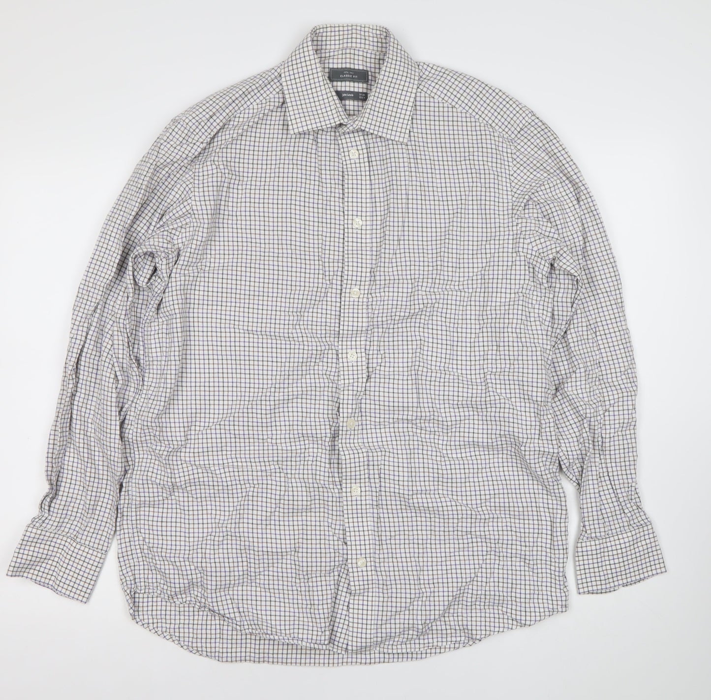 John Lewis Mens Multicoloured Check Classic Fit Shirt 39cm