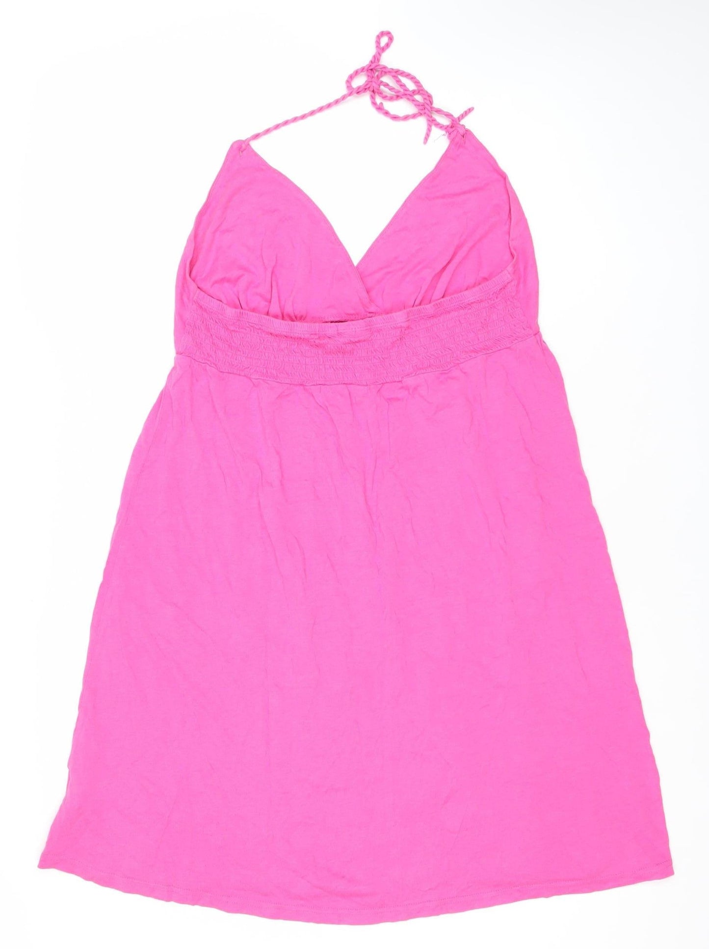 Animal Womens Pink Floral Halter Short Summer Dress Size 16
