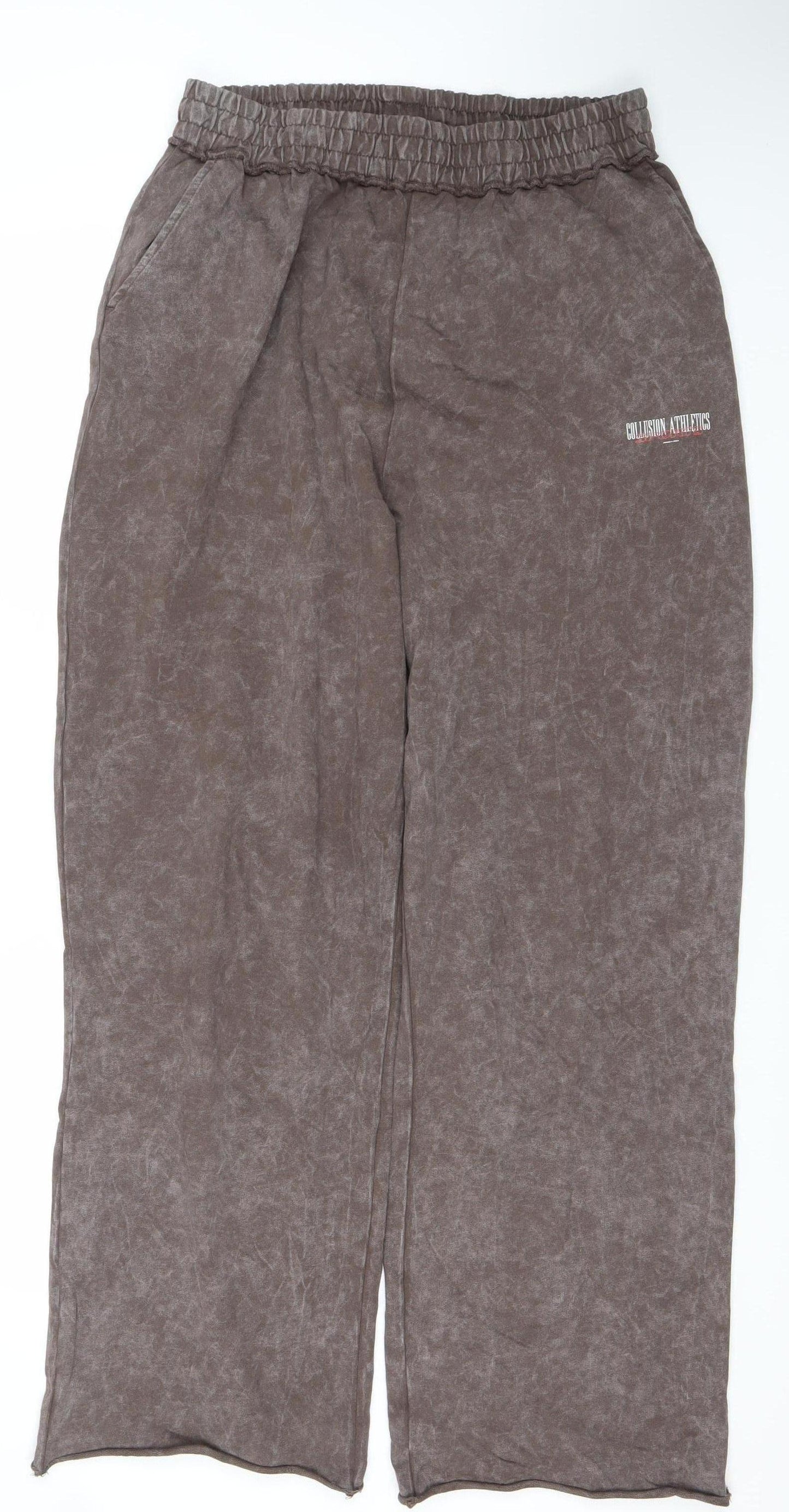 Collusion Womens Brown L Sweatpants Cotton Elastic Waist