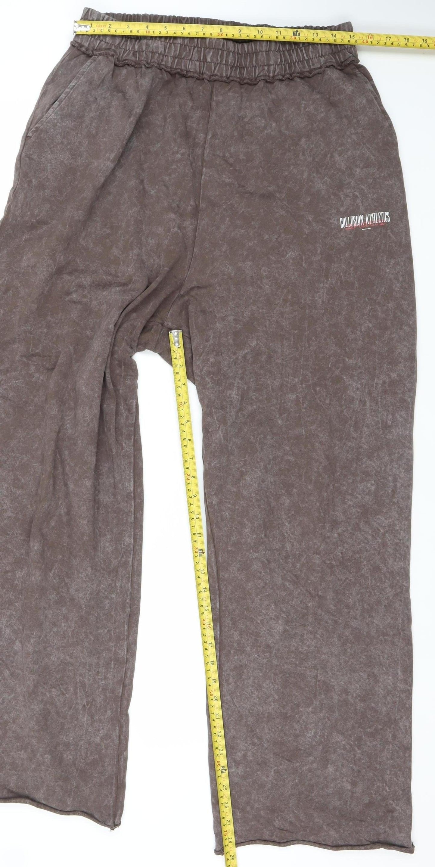 Collusion Womens Brown L Sweatpants Cotton Elastic Waist