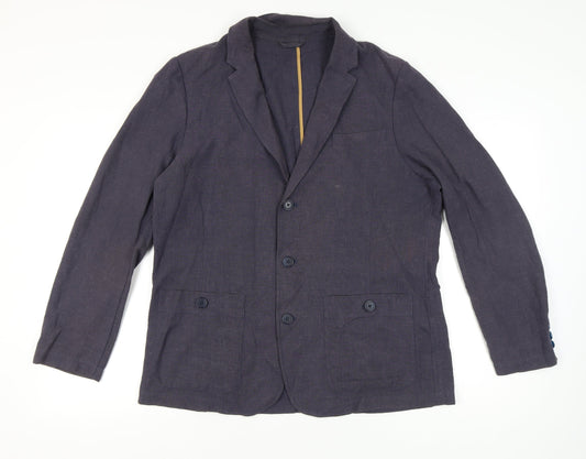 Rohan Men’s Blue Linen Blazer Jacket Size 44 Regular Summer Smart Casual