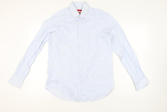 Hugo Boss Men's Blue 16 Regular Fit Egyptian Cotton Long Sleeve Shirt