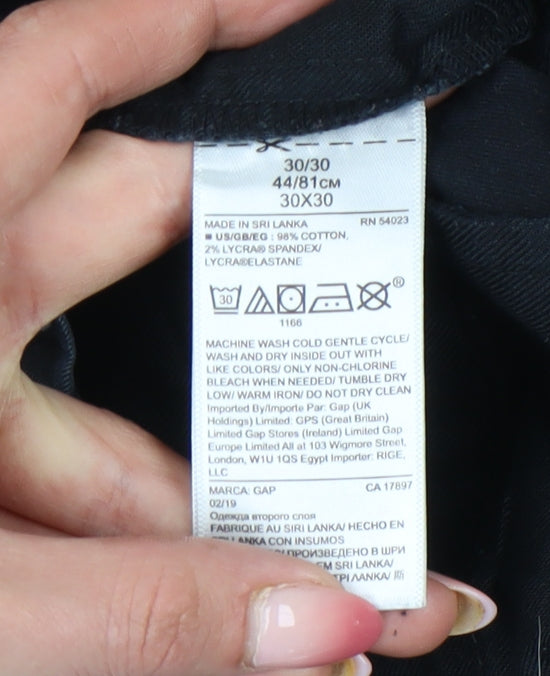 GAP Mens Black Chino Slim Fit Trousers Size 30W 30L