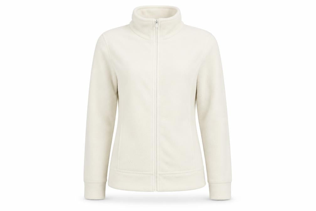 ea Womens White Fleece Full Zip Basic Jacket Size M Regular Fit
