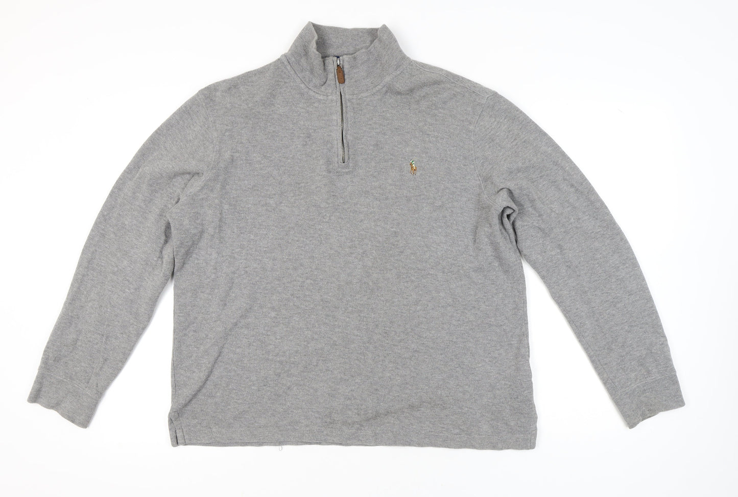 Polo Ralph Lauren Men’s Grey Cotton 1/4 Zip Sweatshirt L