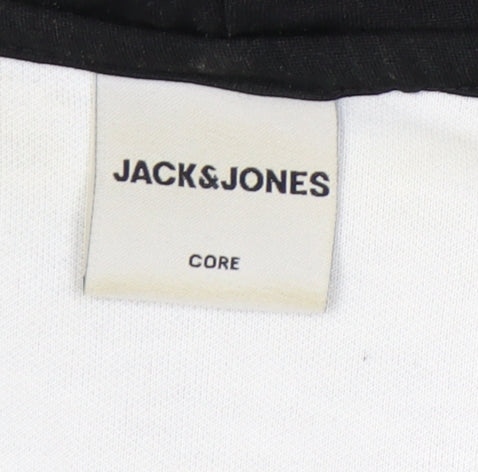 Jack & Jones Men’s XL Grey Black Red Full Zip Hoodie Jacket