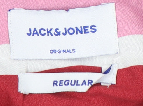 Jack & Jones Men’s Multicoloured XL Striped Short Sleeve Button-Up Shirt