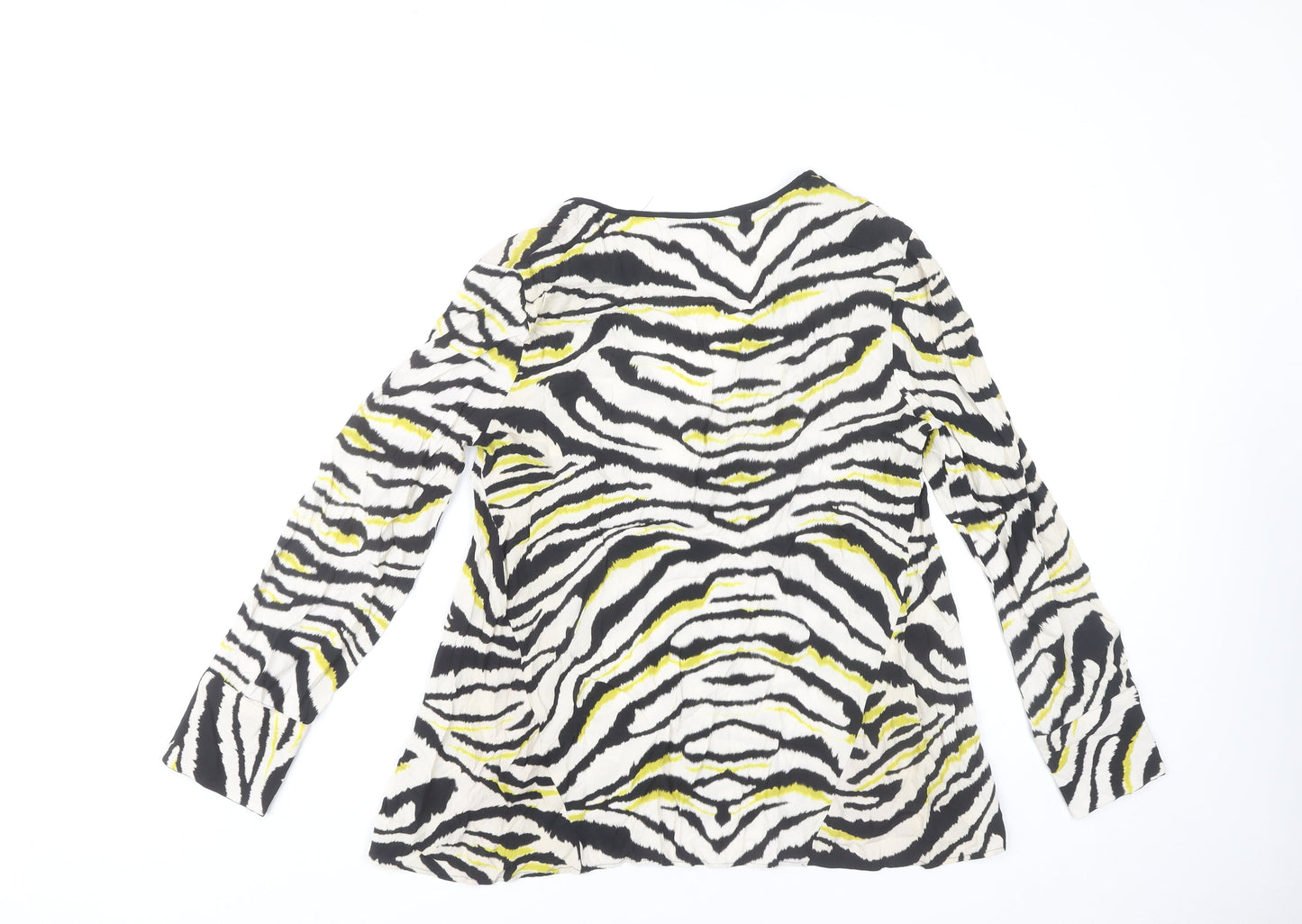 Zara Basic Womens Multicoloured Animal Print Blouse S Viscose Tunic