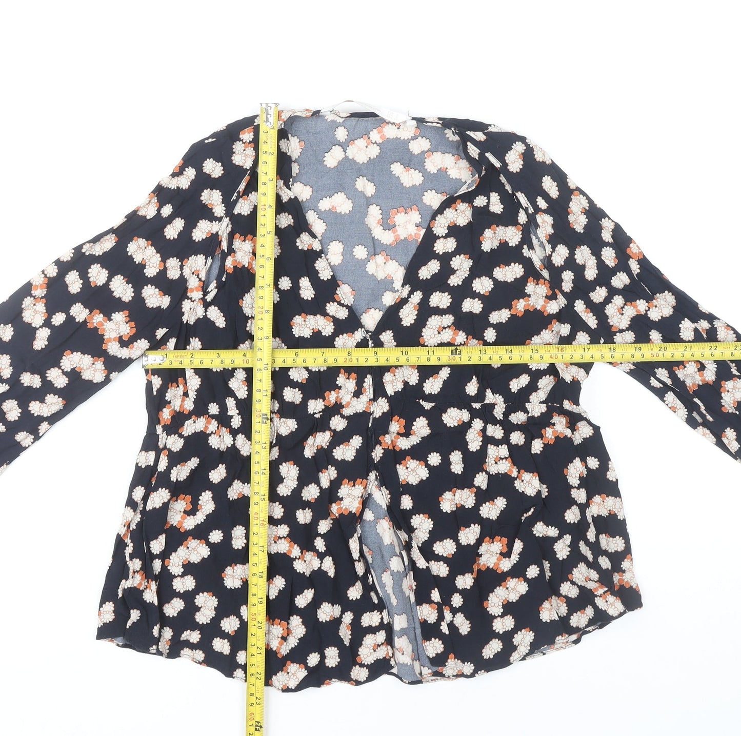 Zara Women’s Multicoloured Floral Wrap Blouse Size 8