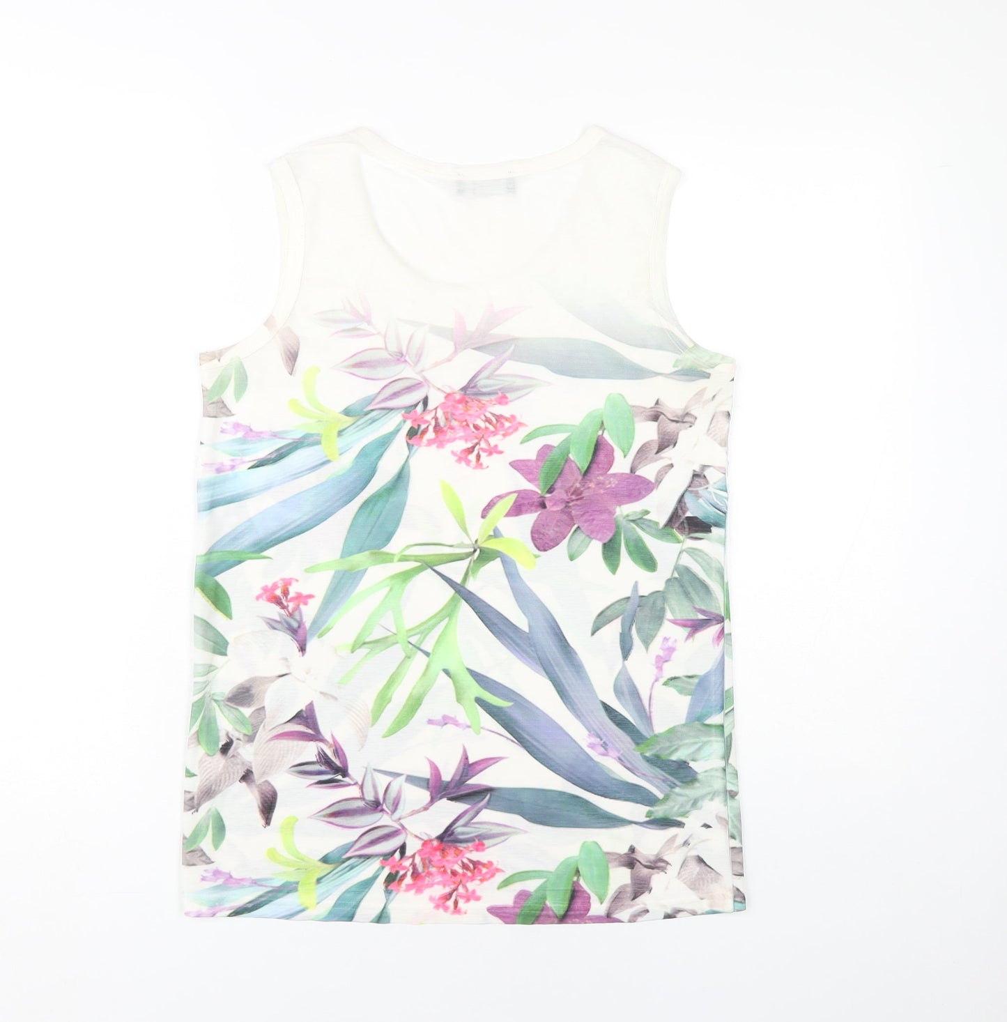 Klass Womens Multicoloured Floral Tank Top Scoop Neck Summer S
