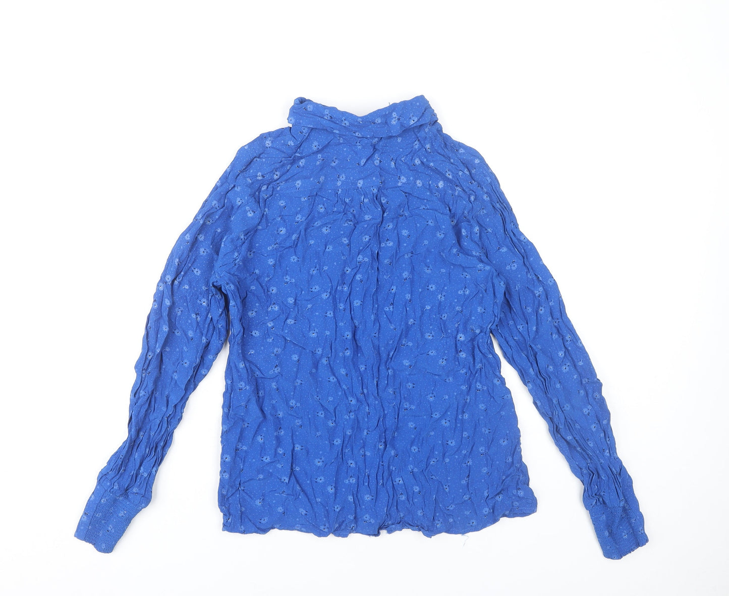 Sosandar Women’s Blue Floral Button-Up Long Sleeve Shirt Size 14