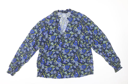 Crew Clothing Company Women's Multicoloured Floral Viscose Blouse Size 10