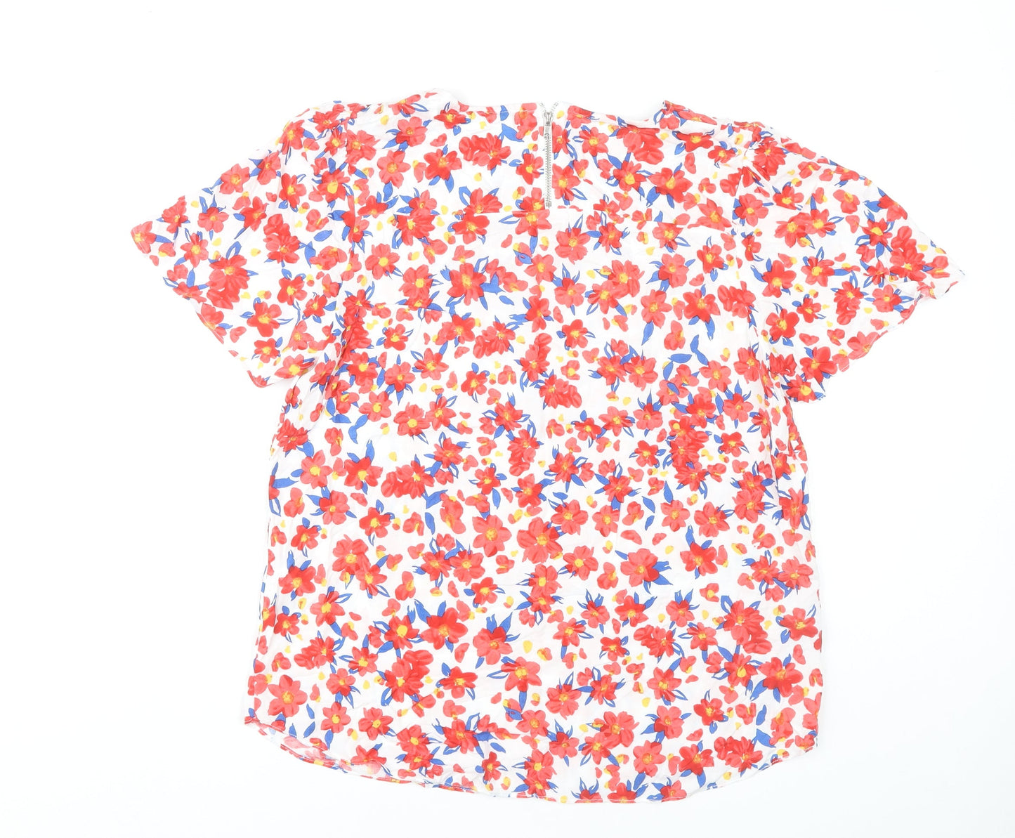 M&Co Womens Multicoloured Floral Blouse UK12 Viscose Summer Top