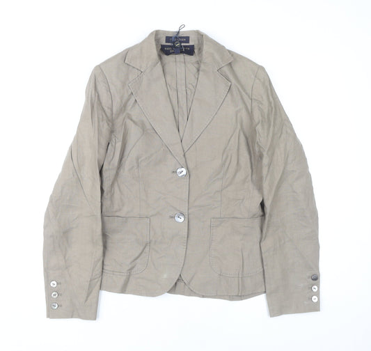 Paul Costelloe Women’s Beige Linen Blazer UK 8 Workwear Jacket
