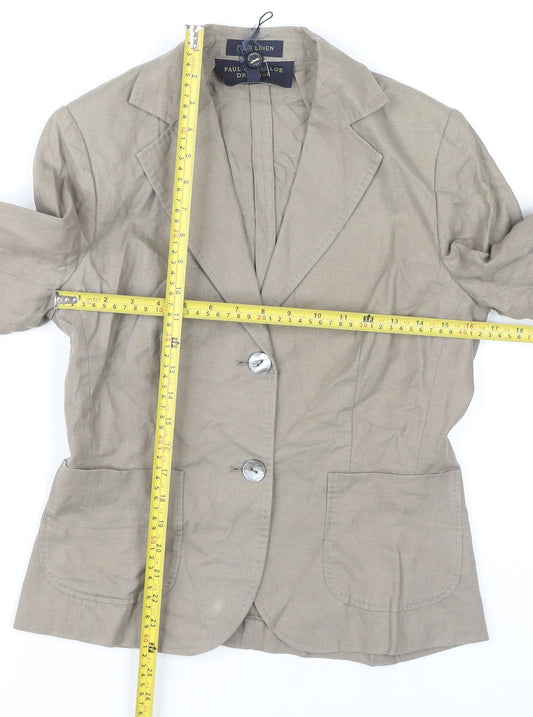 Paul Costelloe Women’s Beige Linen Blazer UK 8 Workwear Jacket