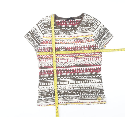 Maine New England Womens Multicoloured Aztec T-Shirt Size 16
