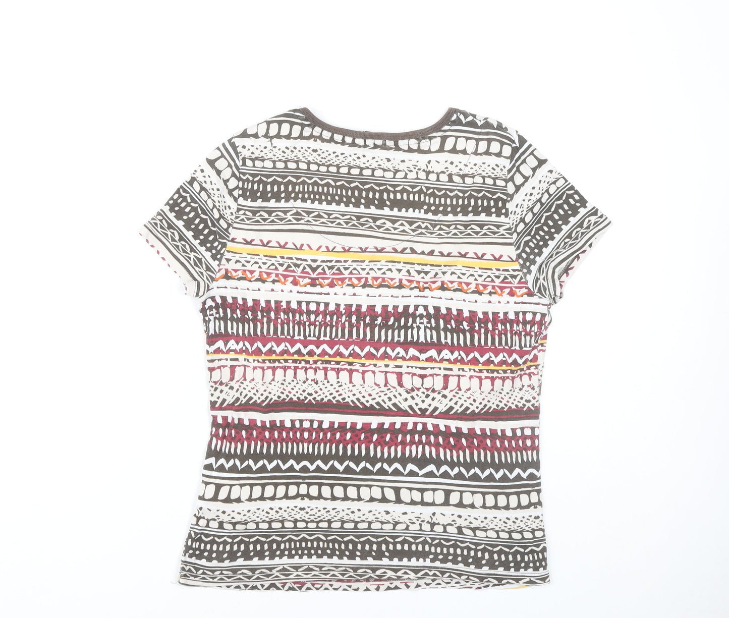 Maine New England Womens Multicoloured Aztec T-Shirt Size 16