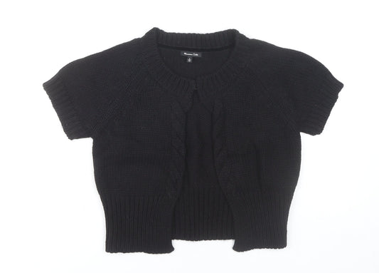 Massimo Dutti Women's Black Cardigan Jumper S Short Sleeve Knit
