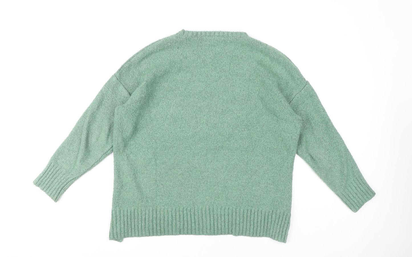 Marks and Spencer Womens Green Medium Pullover Jumper Crew Neck Knit