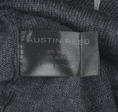 Austin Reed Mens Grey Wool Blend Jumper M Crew Neck Pullover