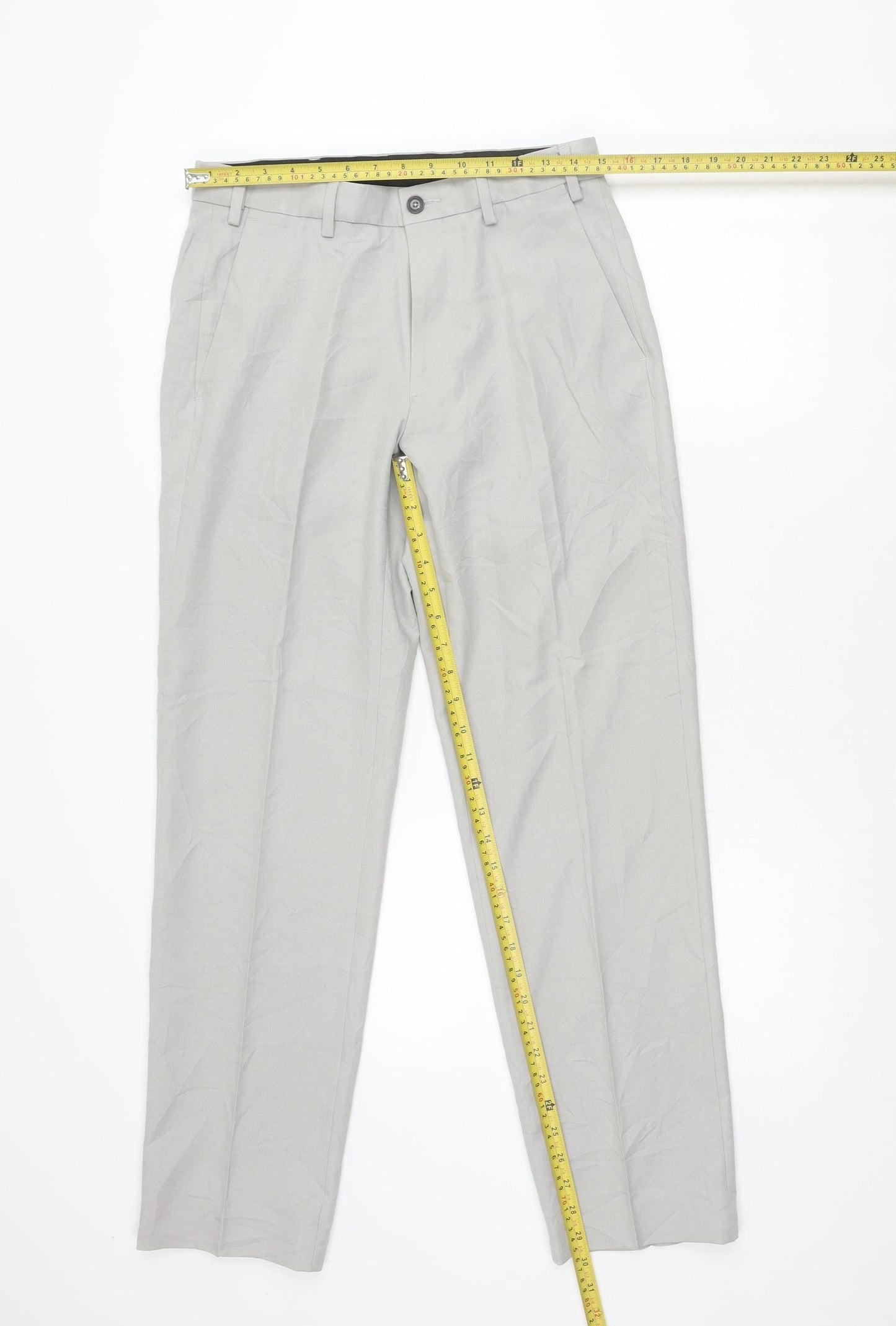 Marks and Spencer Men's Grey 30in Dress Pants Regular Fit