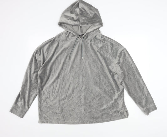 Marks and Spencer Womens Grey Velour Hoodie Size 16 UK