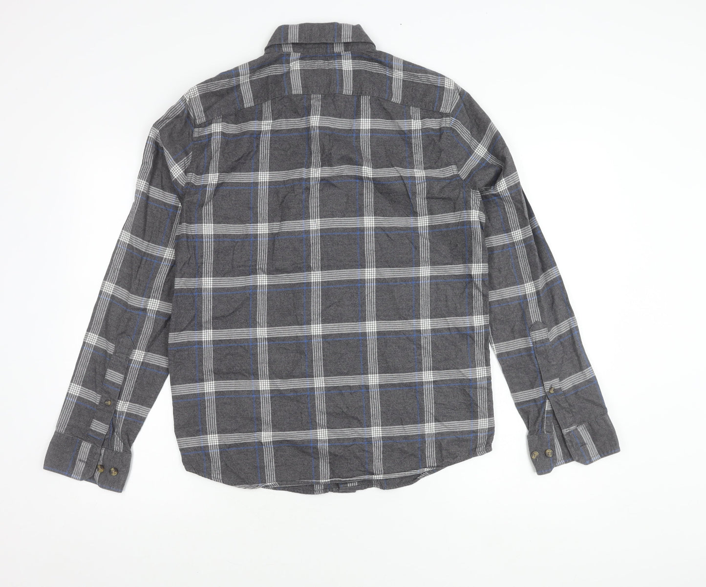 Abercrombie & Fitch Mens Grey Plaid Flannel Shirt S Muscle Fit