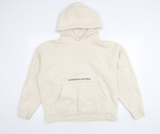 Stampd Unisex Beige Pullover Hoodie Size 12 Graphic Botanical Print