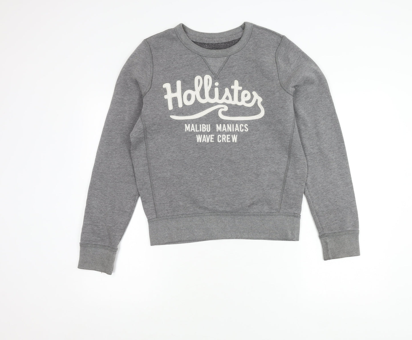 Hollister Women’s Grey Sweatshirt Small Logo Crew Neck Casual