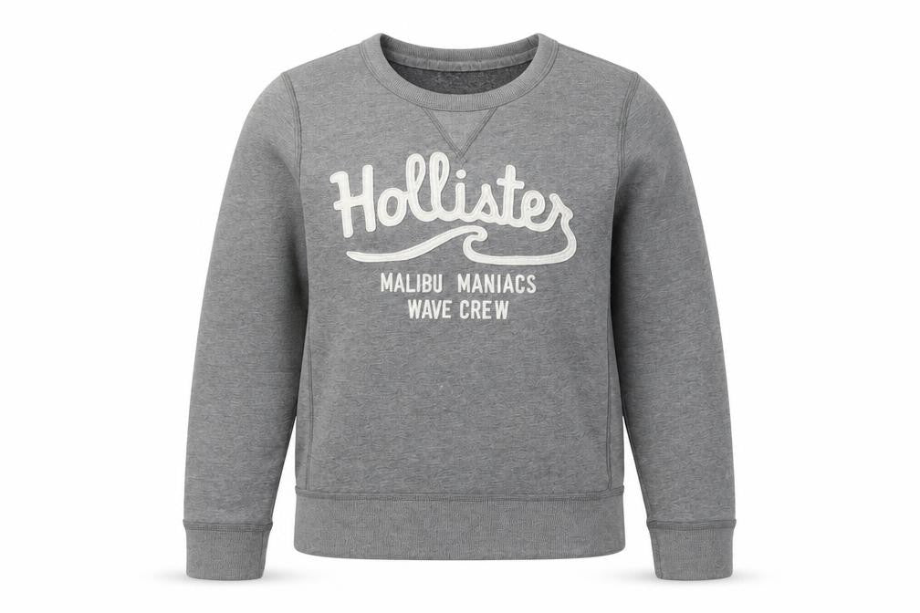 Womens UK S Regular Hollister Grey Pullover Sweatshirt