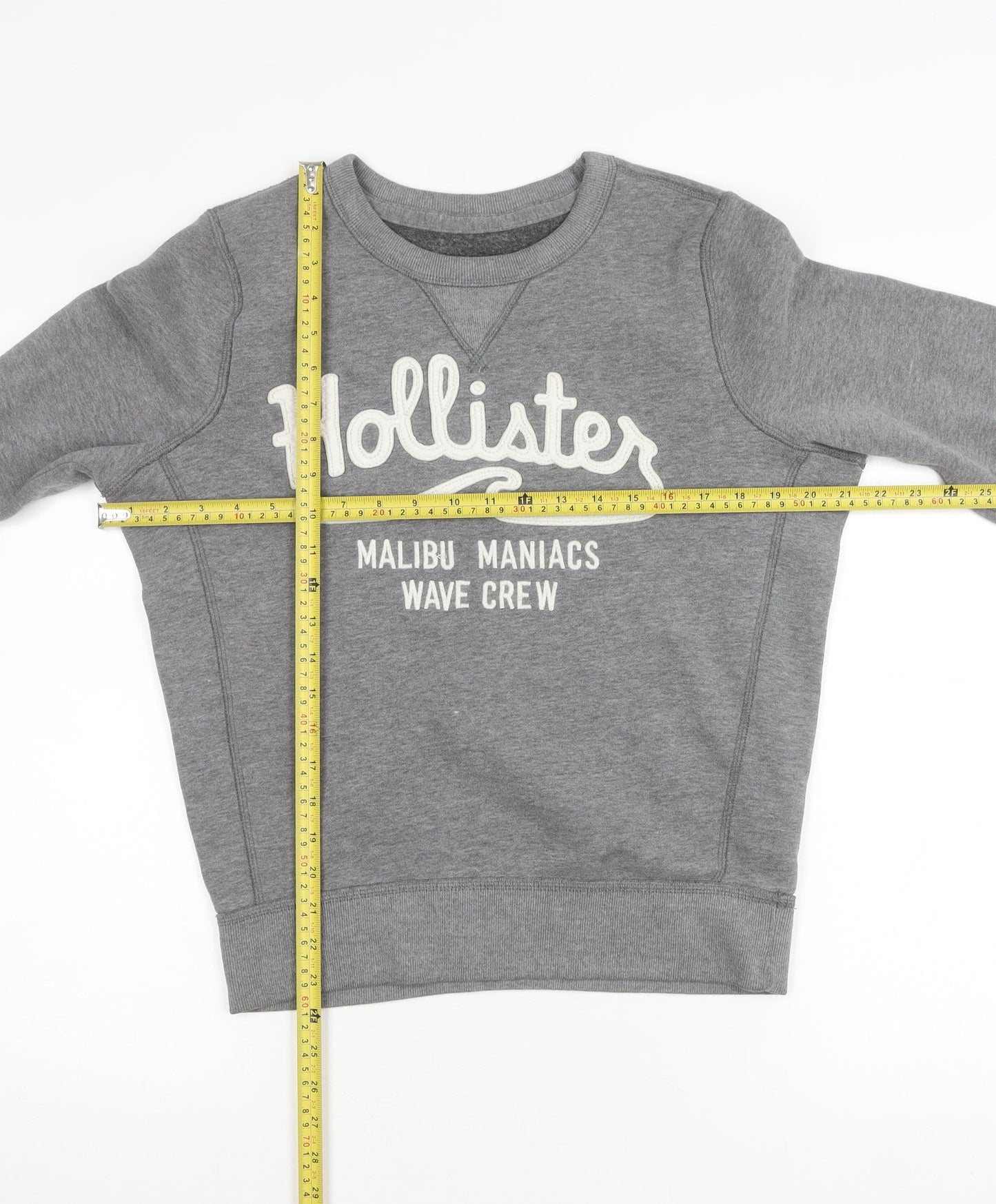 Hollister Women’s Grey Sweatshirt Small Logo Crew Neck Casual