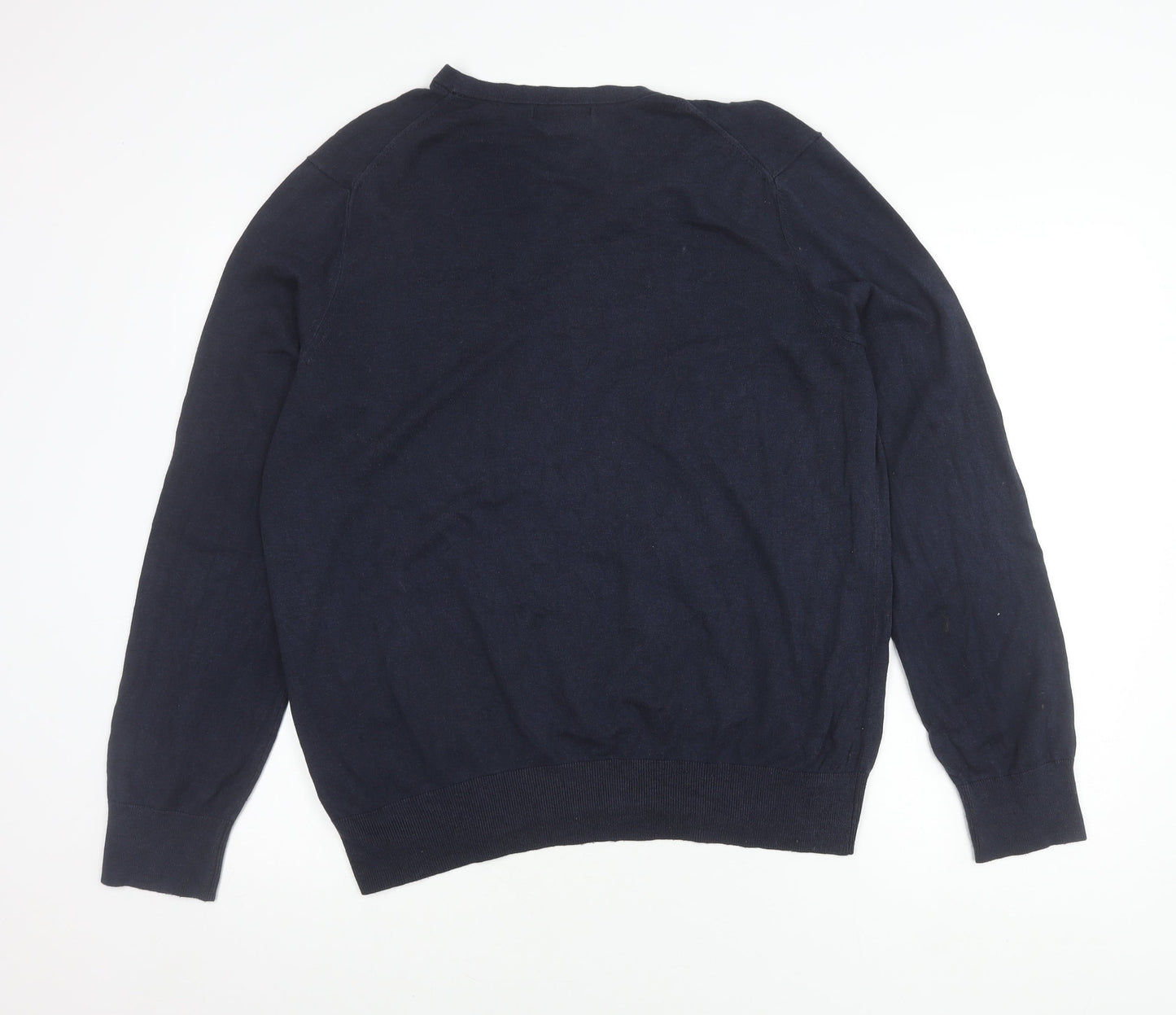 Banana Republic Men’s Blue XL V-Neck Silk Cotton Cashmere Jumper